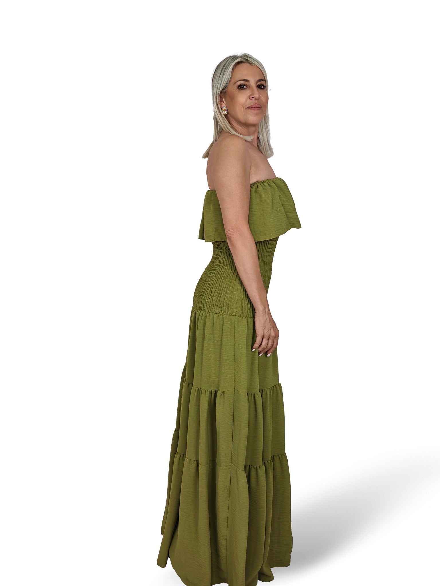 VESTIDO PALABRA DE HONOR NIDO DE ABEJA