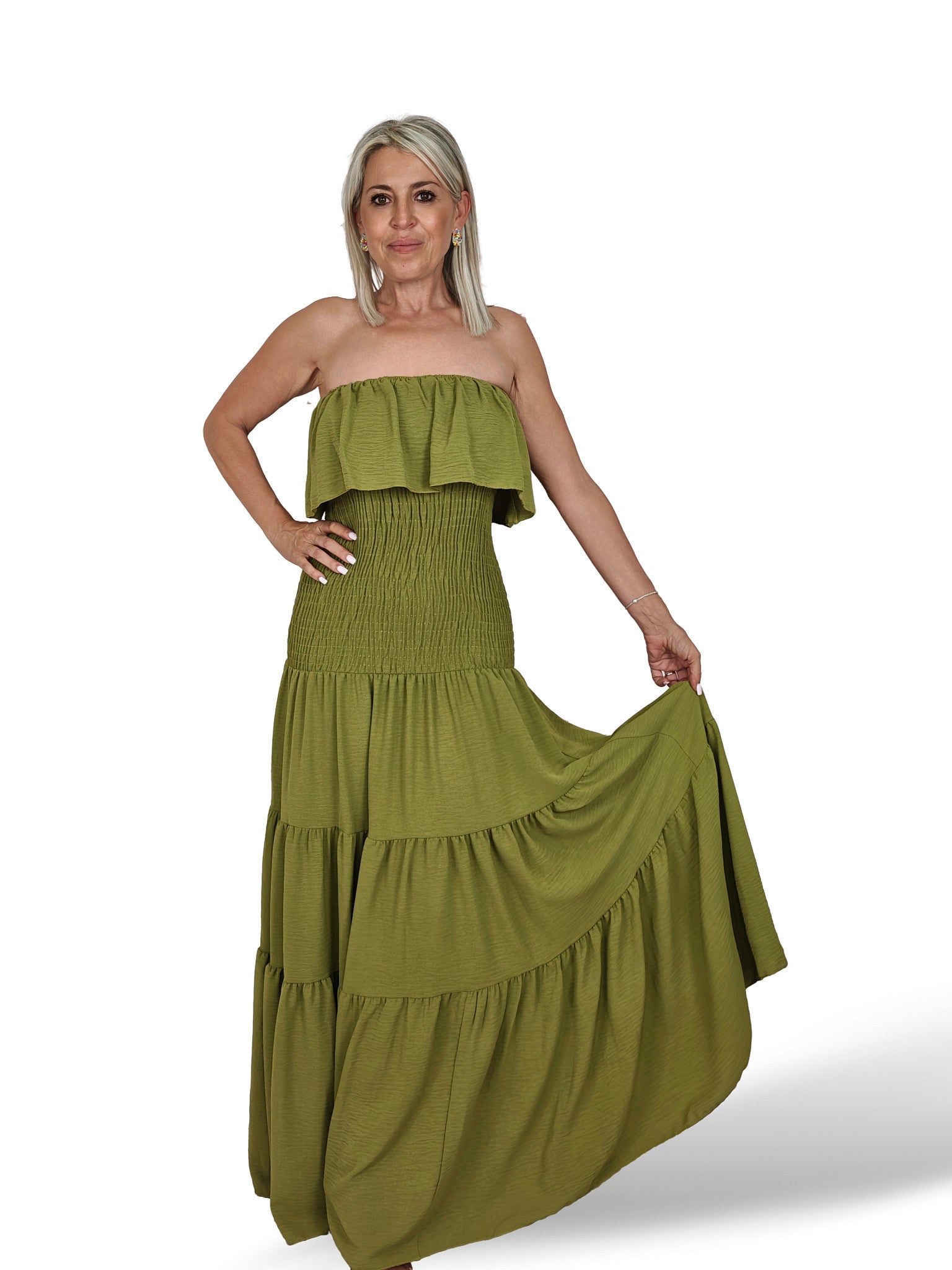 VESTIDO PALABRA DE HONOR NIDO DE ABEJA