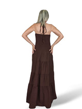 VESTIDO NIDO DE ABEJA CUELLO NUDO