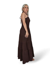 VESTIDO NIDO DE ABEJA CUELLO NUDO