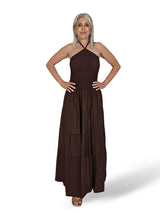 VESTIDO NIDO DE ABEJA CUELLO NUDO