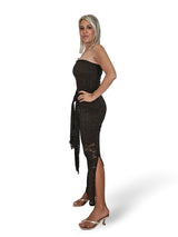 VESTIDO ENCAJE NUDO LATERAL