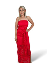VESTIDO ENCAJE NUDO LATERAL