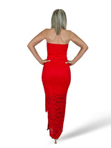 VESTIDO ENCAJE NUDO LATERAL