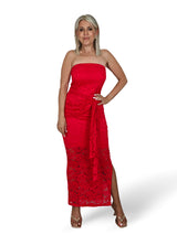 VESTIDO ENCAJE NUDO LATERAL