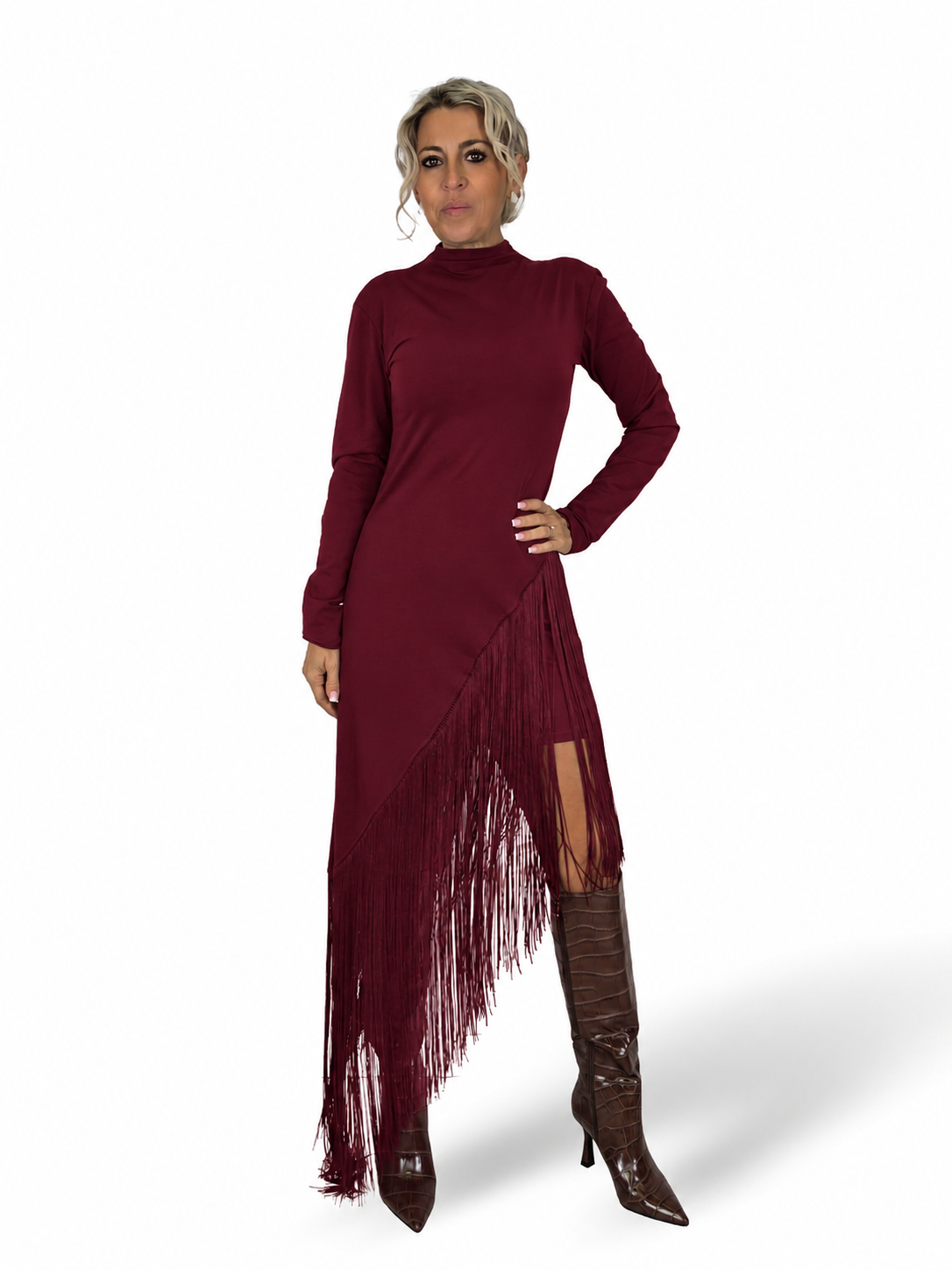 JOT-KLEID AUS BAUMWOLLE MIT FRANSEN