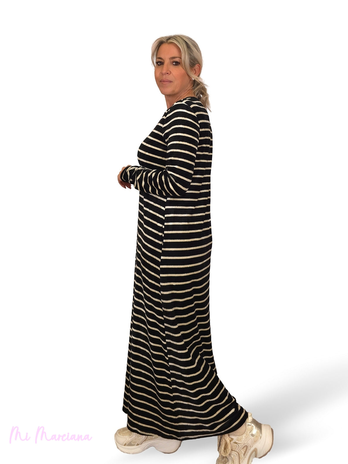 ABITO LUNGO IN VELLUTO A RIGHE JOT