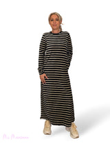 VESTIDO LARGO TERCIOPELO RAYAS JOT