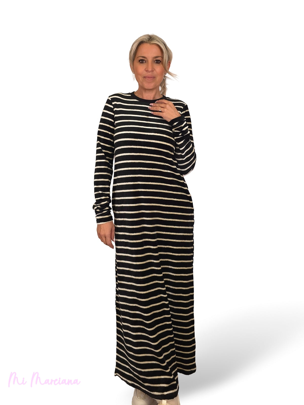 ABITO LUNGO IN VELLUTO A RIGHE JOT