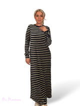 VESTIDO LARGO TERCIOPELO RAYAS JOT