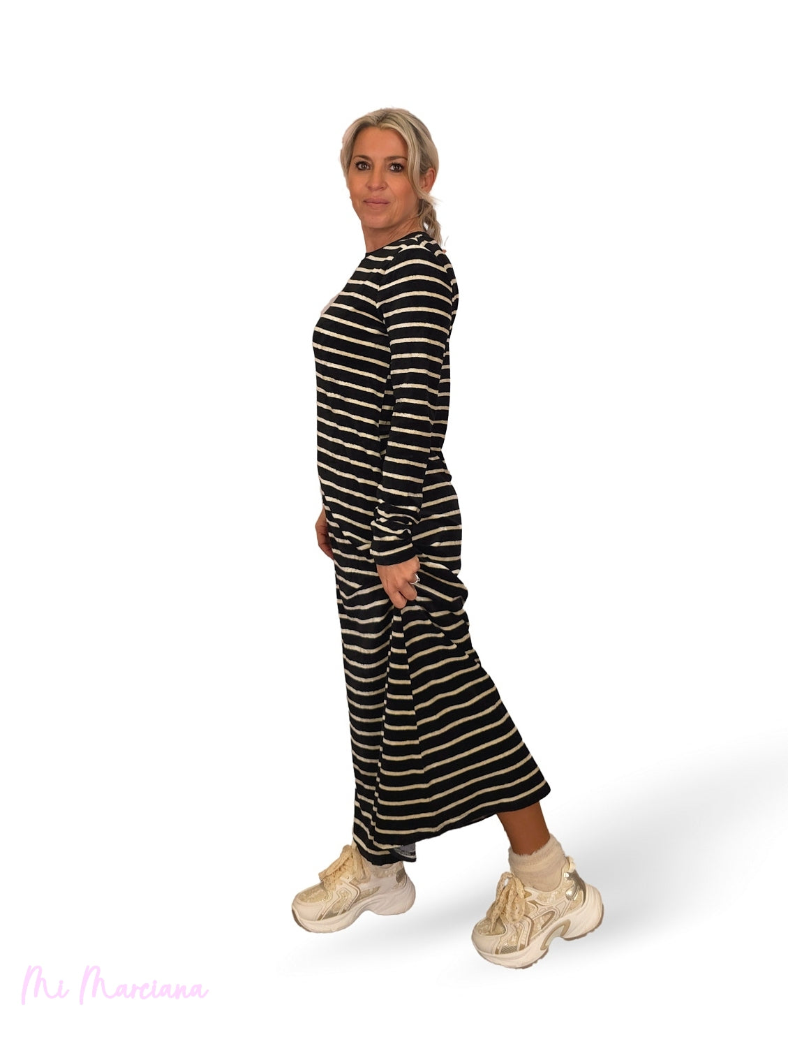 ABITO LUNGO IN VELLUTO A RIGHE JOT