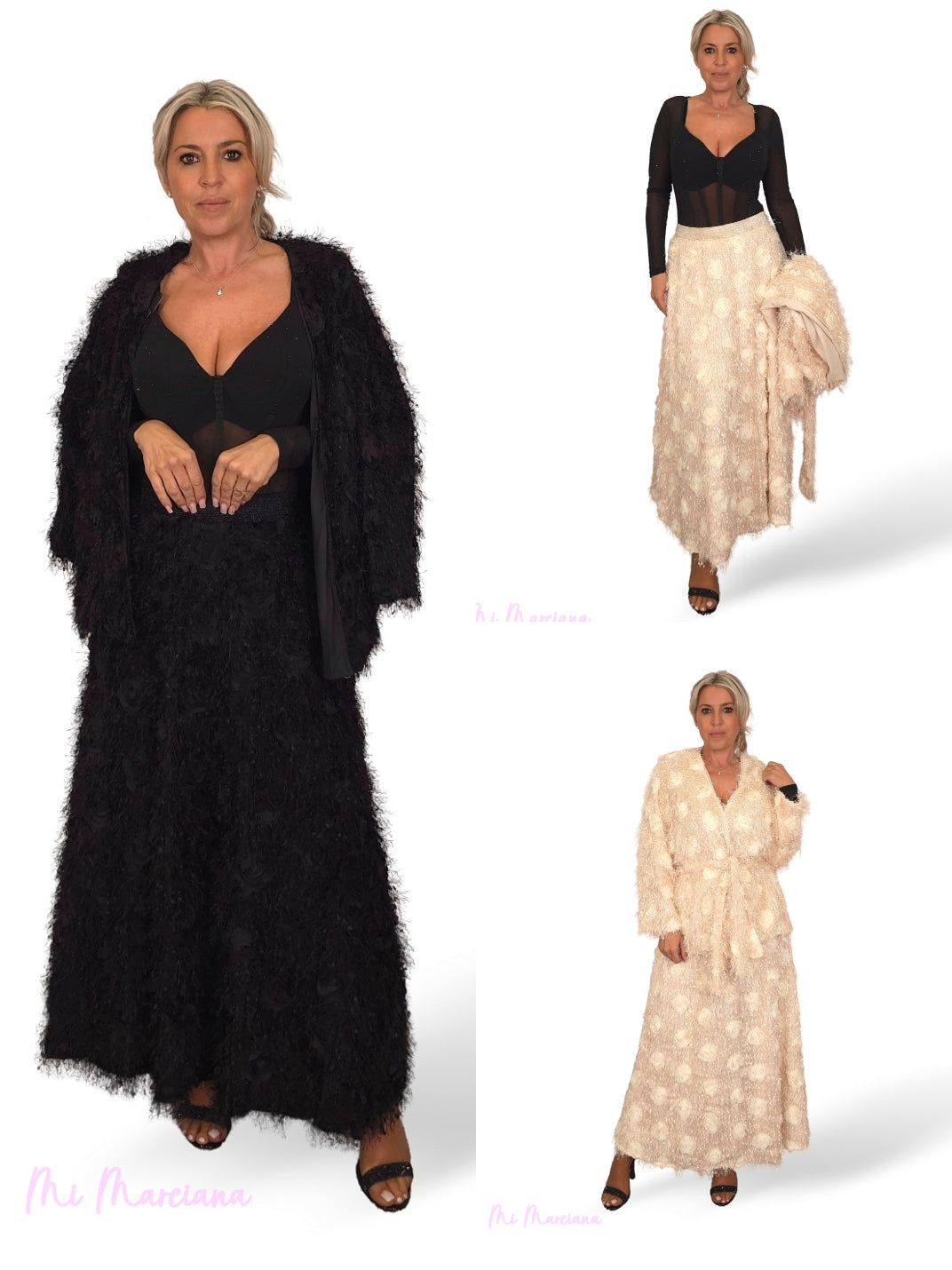 CONJUNTO HILO Y FLOR ORGANZA