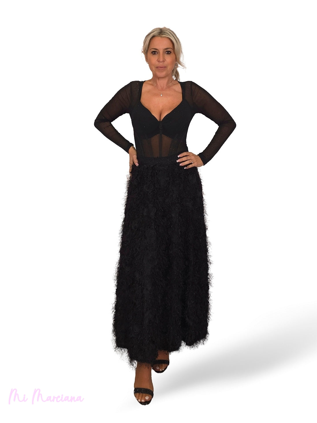 CONJUNTO HILO Y FLOR ORGANZA