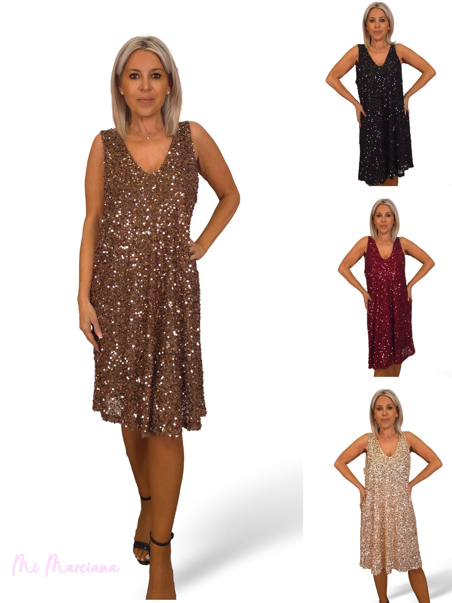 VESTIDO CORTO TUL LENTEJUELAS