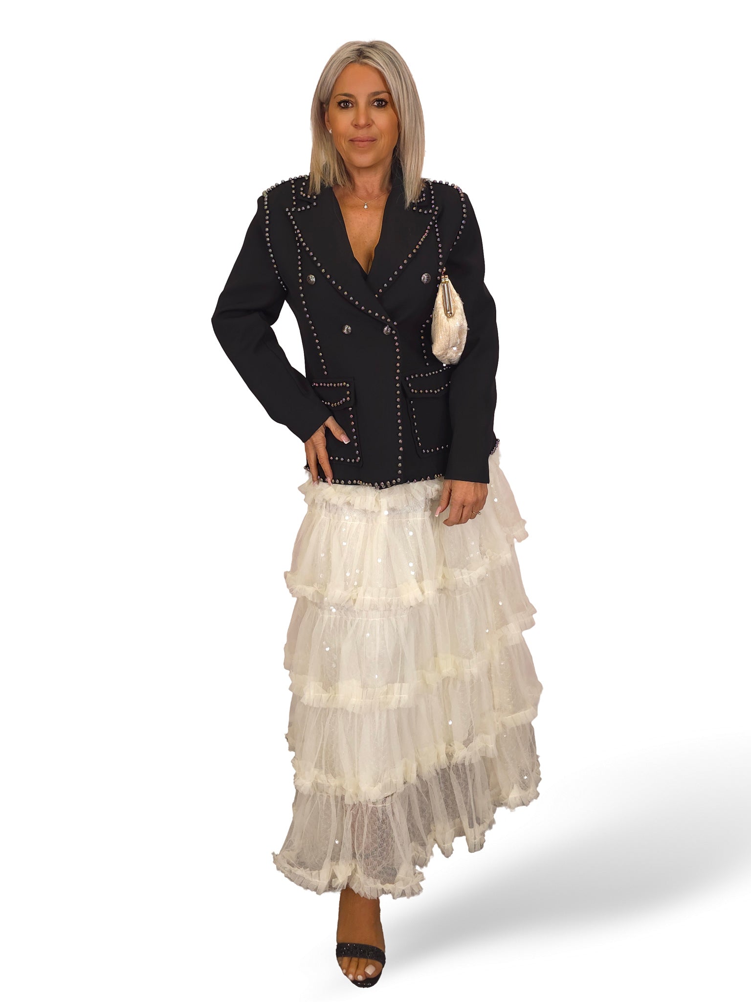 FALDA TUL VOLANTES LENTEJUELAS JOT