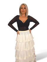 FALDA TUL VOLANTES LENTEJUELAS JOT