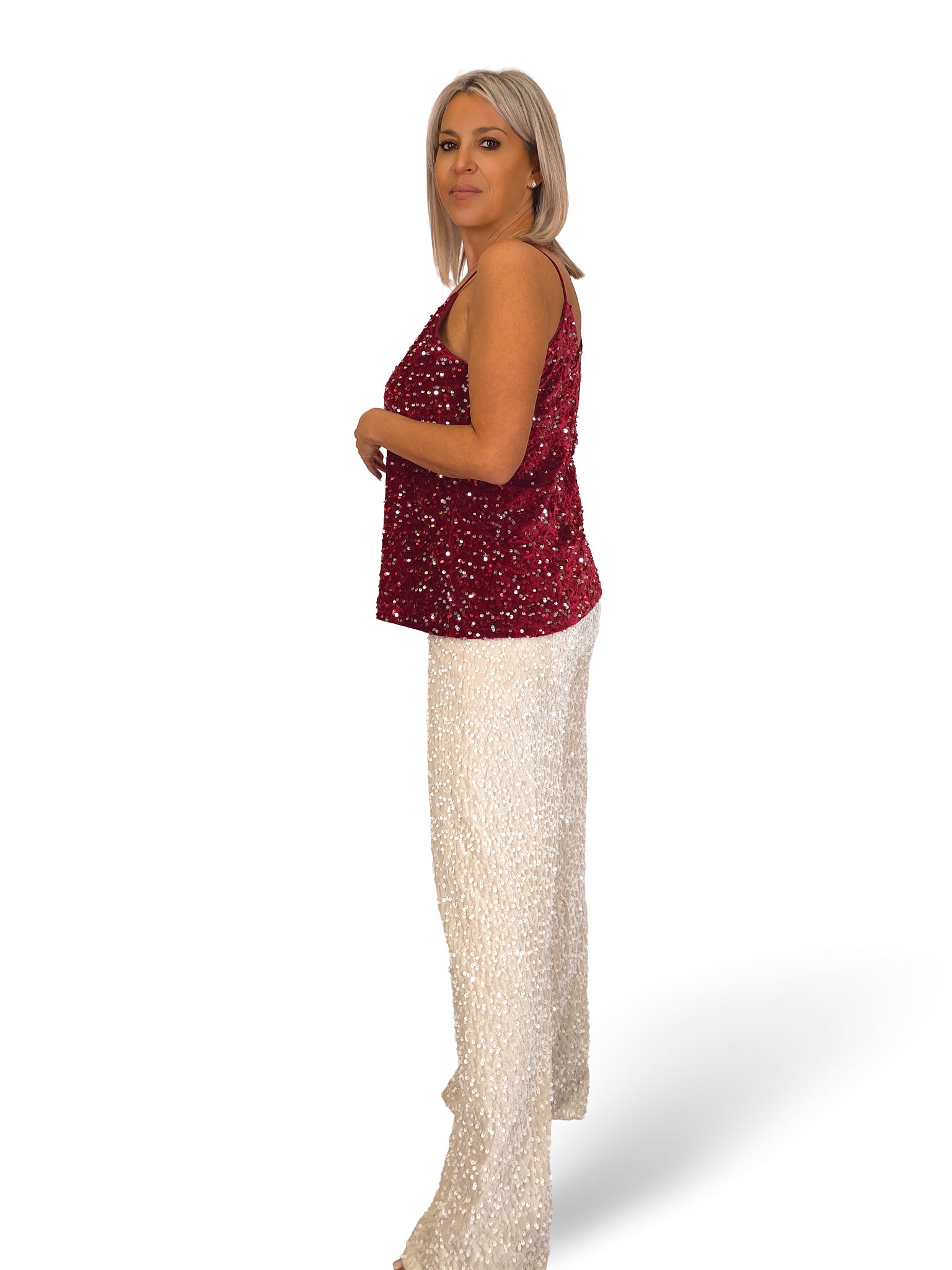 TOP TIRANTES TERCIOPELO LENTEJUELAS