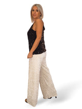 PANTALÓN ANCHO TERCIOPELO LENTEJUELAS