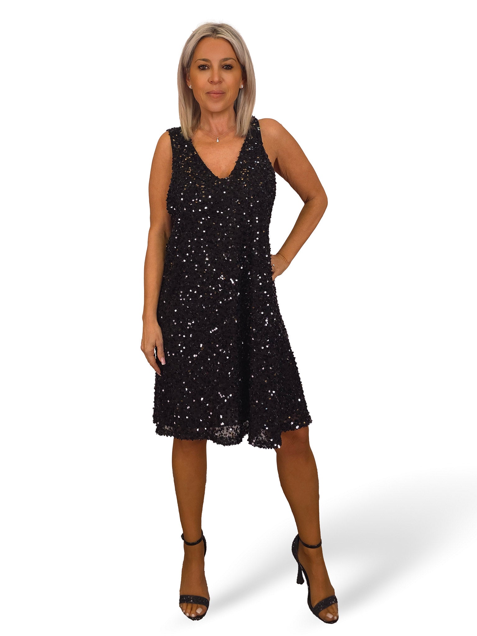 VESTIDO CORTO TUL LENTEJUELAS