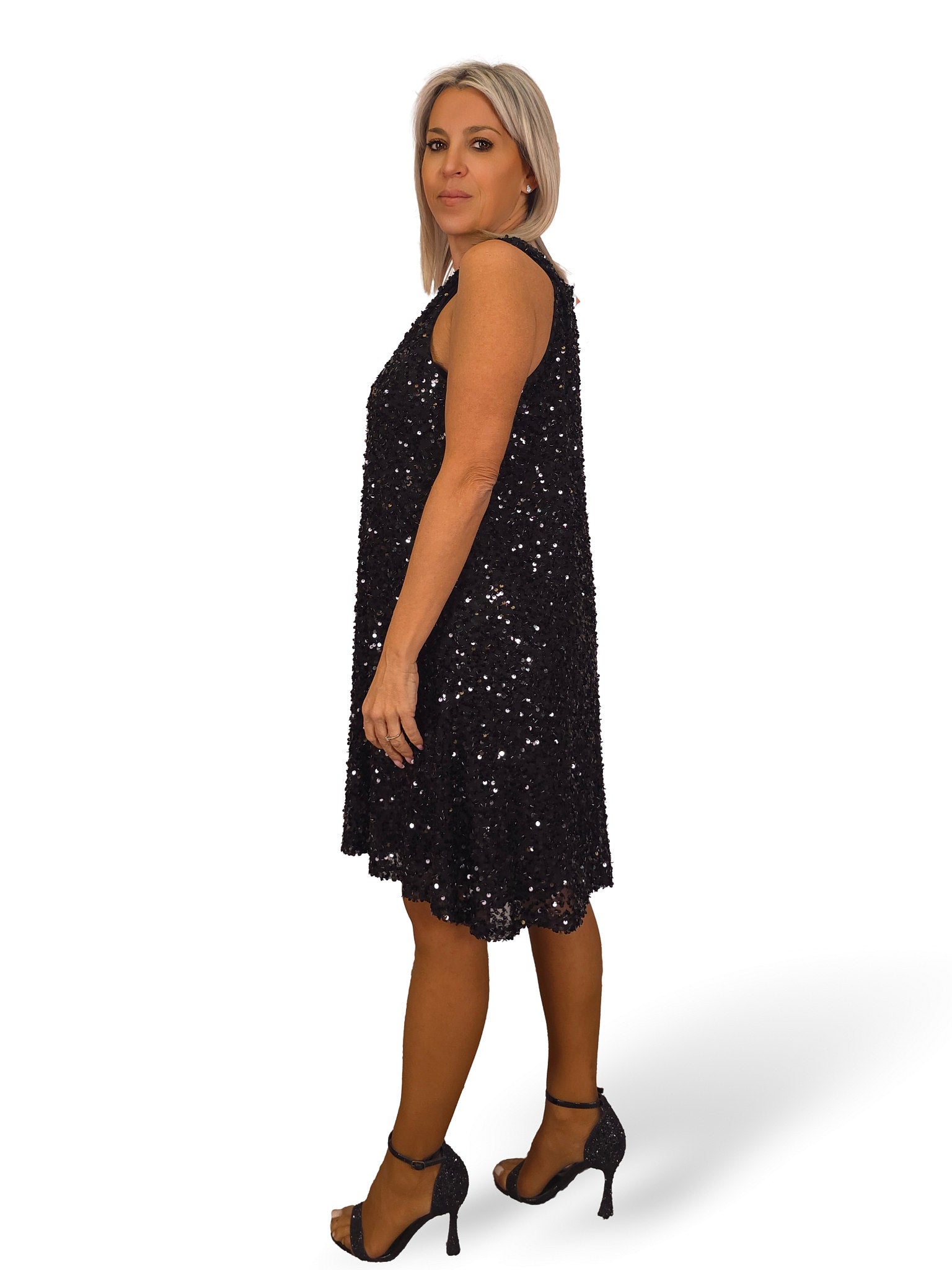 VESTIDO CORTO TUL LENTEJUELAS