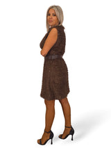 VESTIDO CORTO HILO TERCIOPELO LENTEJUELAS