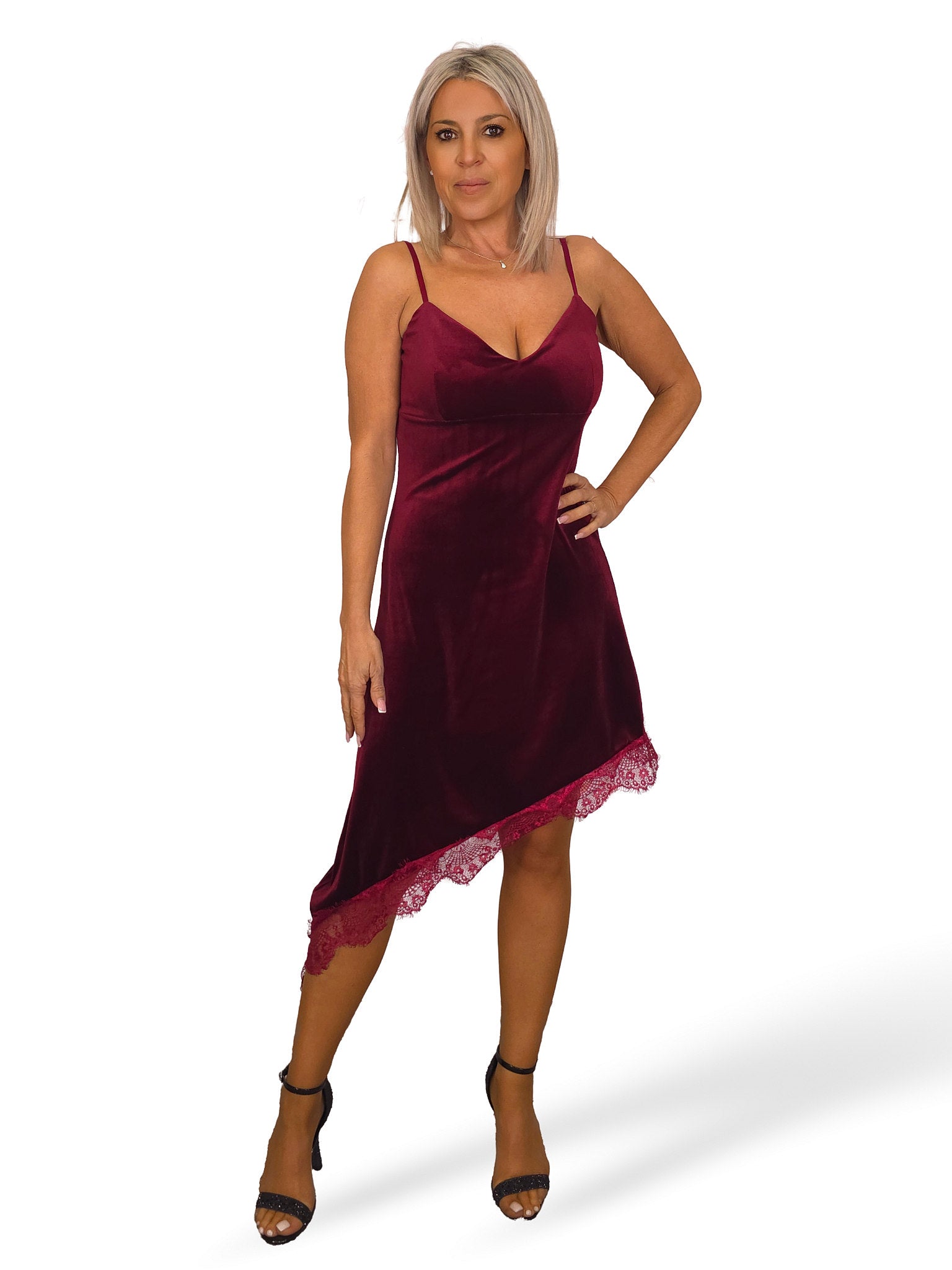 Top de veludo estilo camisola com decote nas costas