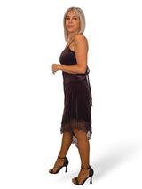 Top de veludo estilo camisola com decote nas costas