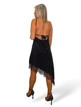 Top de veludo estilo camisola com decote nas costas