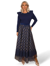 FALDA TUL CUADROS JOT