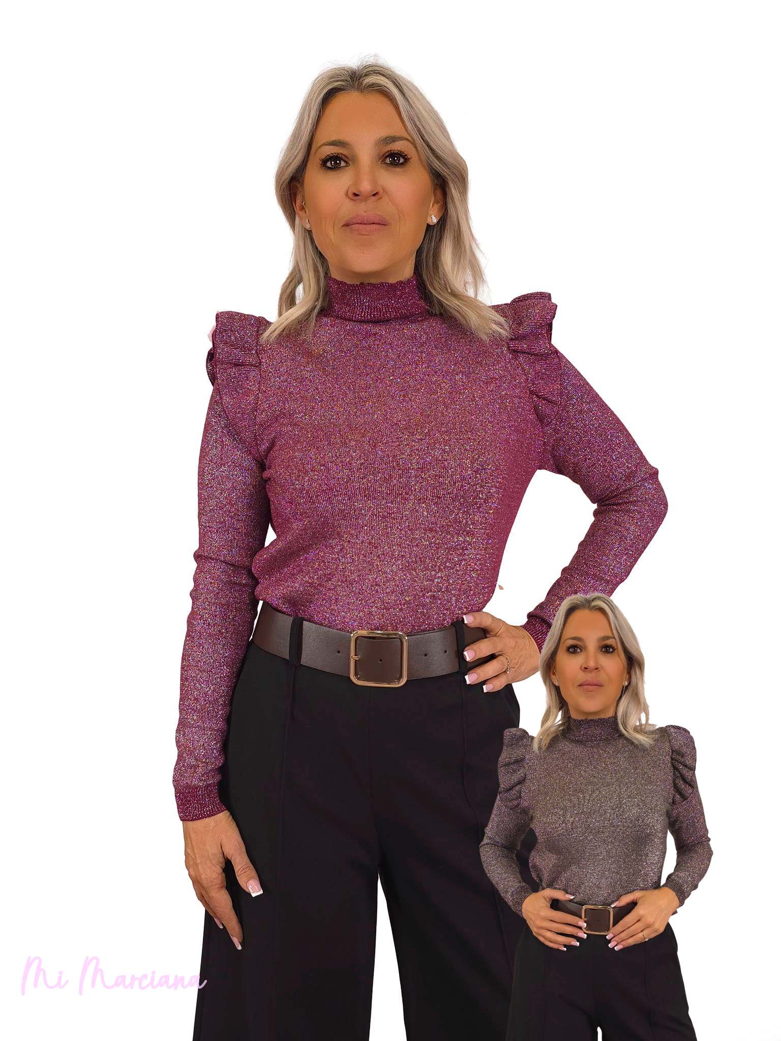 Malha de lurex com folho