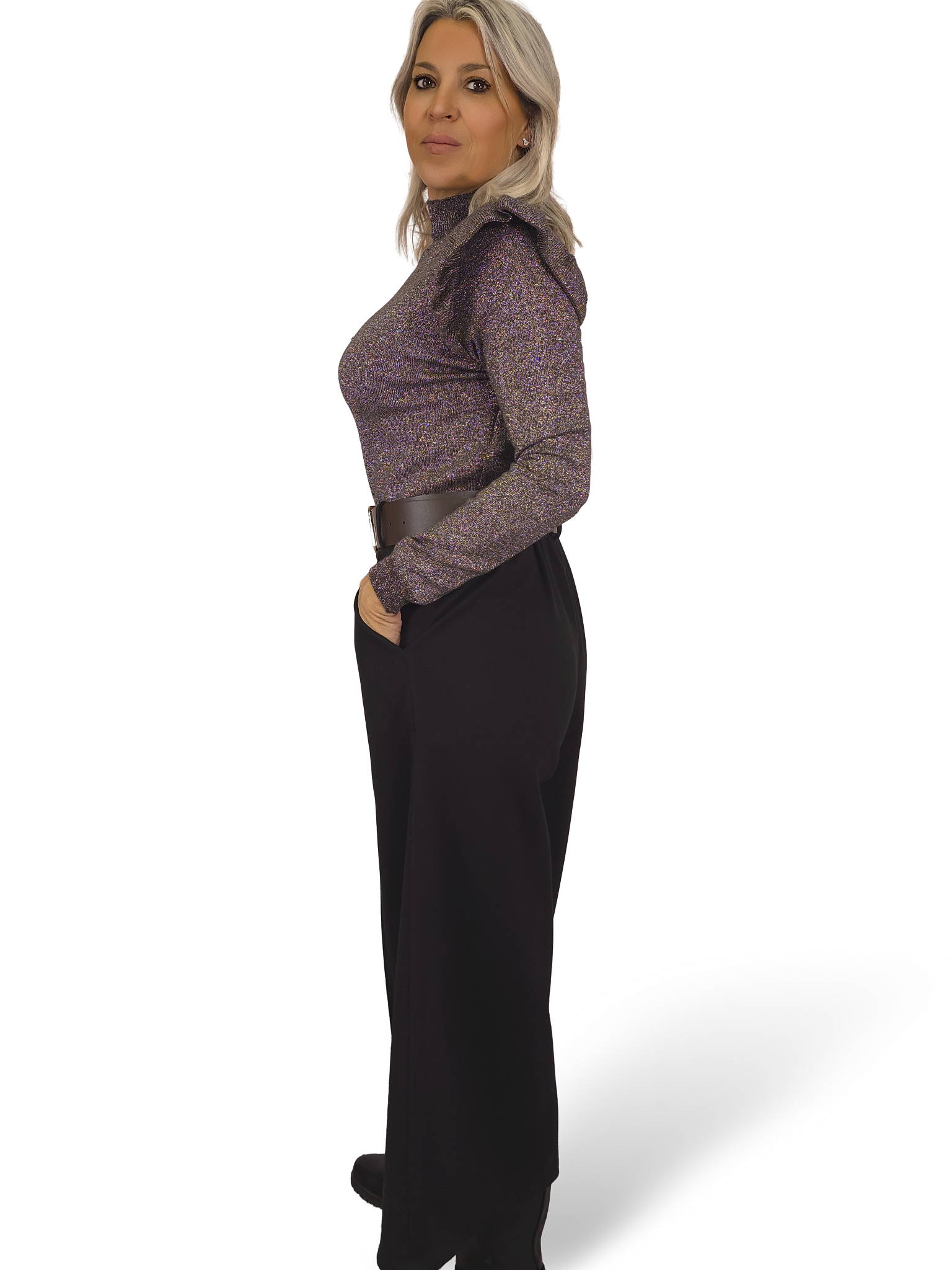 Malha de lurex com folho