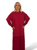 VESTIDO JOT T-SHIRT COM MALHA ESPINHA DE PEIXE