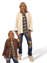 SUDADERA OVERSIZE CUELLO LAZO CUADROS JOT