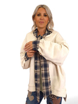 SUDADERA OVERSIZE CUELLO LAZO CUADROS JOT