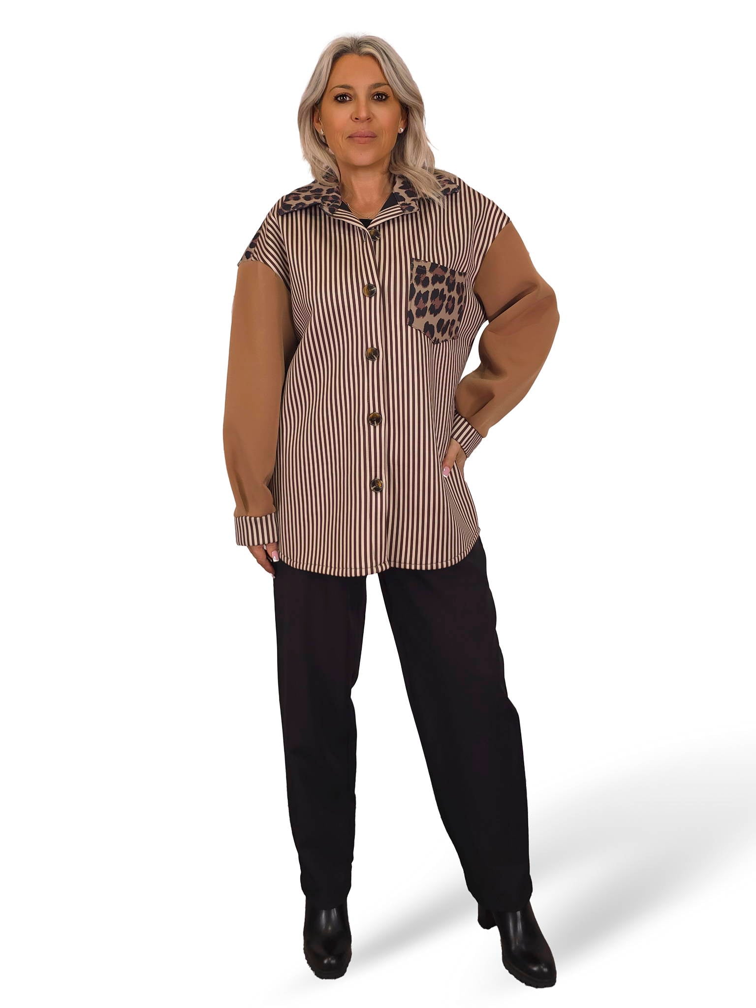 SOBRE CAMISA NEOPRENO RAYAS ANIMAL PRINT JOT