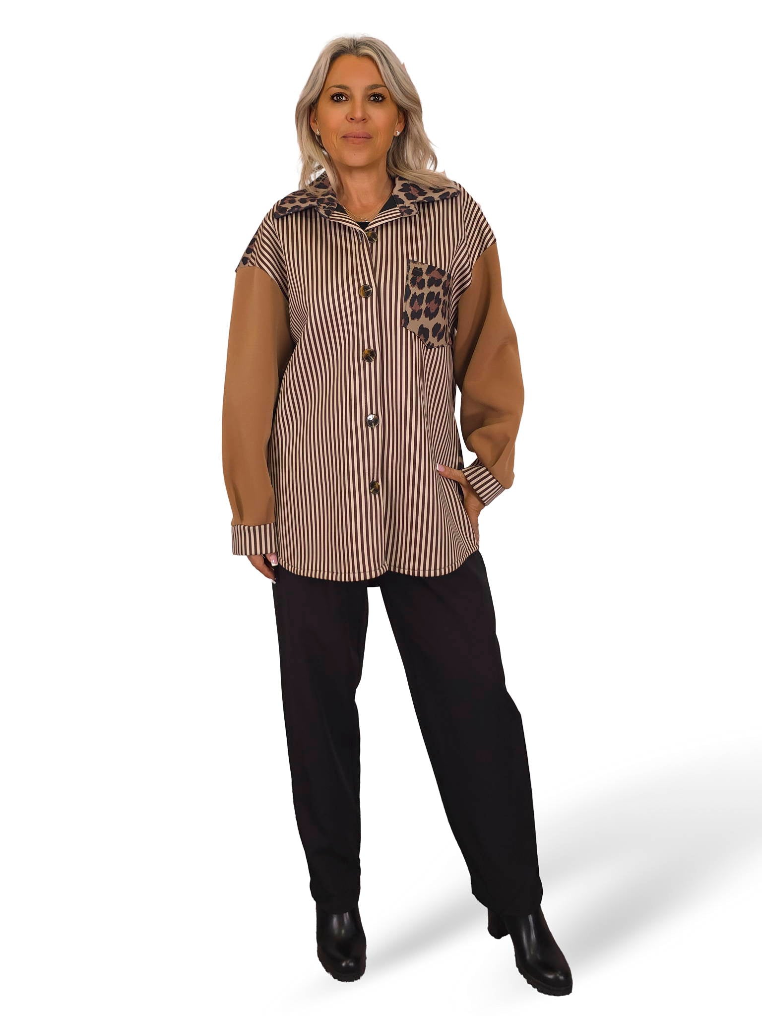 SOBRE CAMISA NEOPRENO RAYAS ANIMAL PRINT JOT