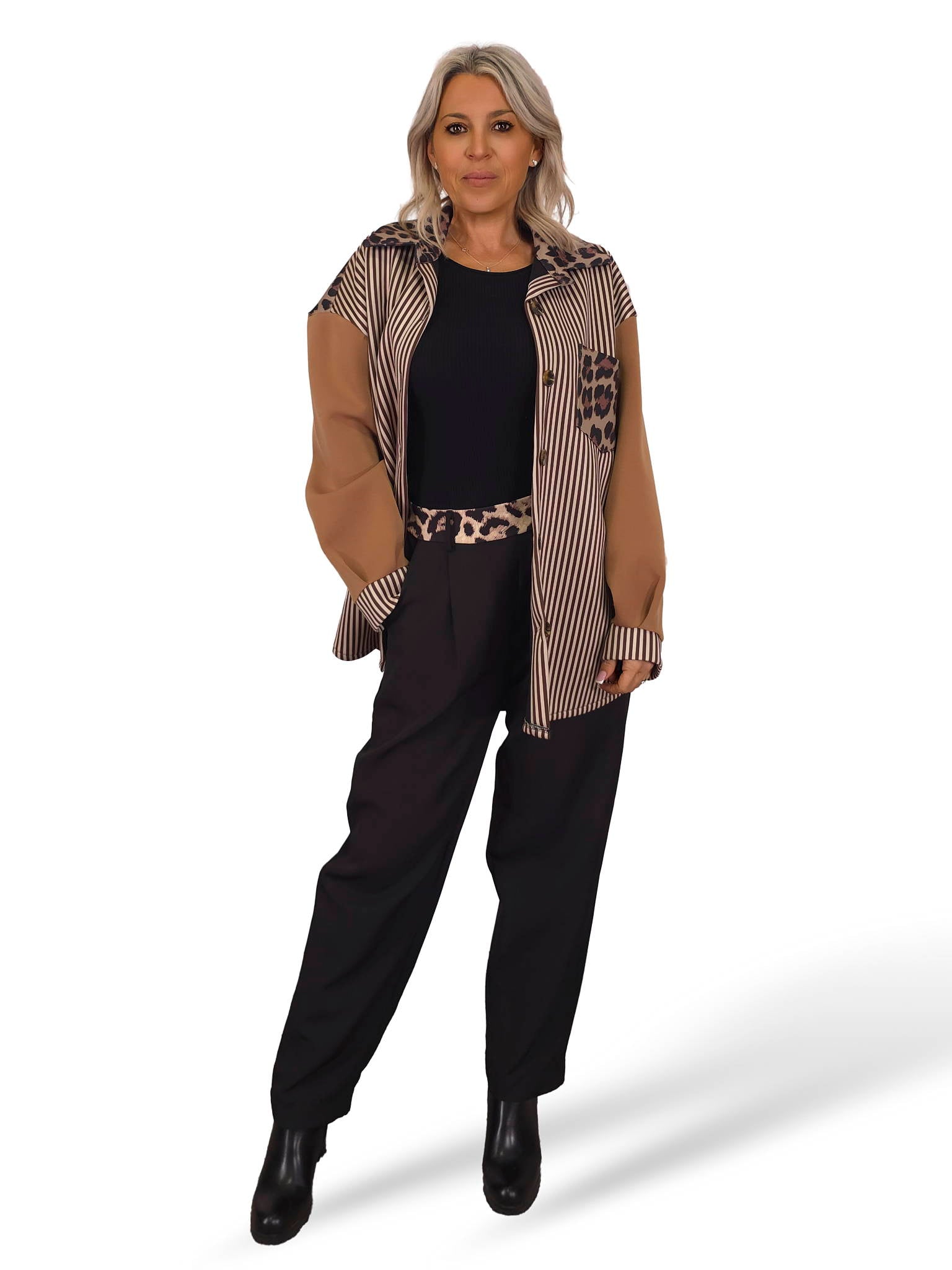 SOBRE CAMISA NEOPRENO RAYAS ANIMAL PRINT JOT