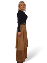 FALDA PLISADA ECOPIEL TUL JOT