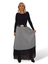 FALDA PLISADA ECOPIEL TUL JOT