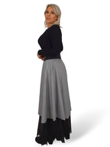 FALDA PLISADA ECOPIEL TUL JOT