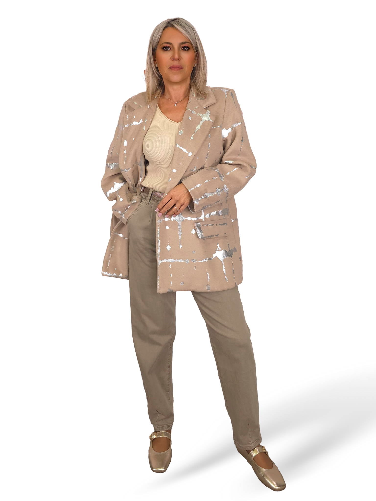 MAXI BLAZER FELPA METALIZADA JOT