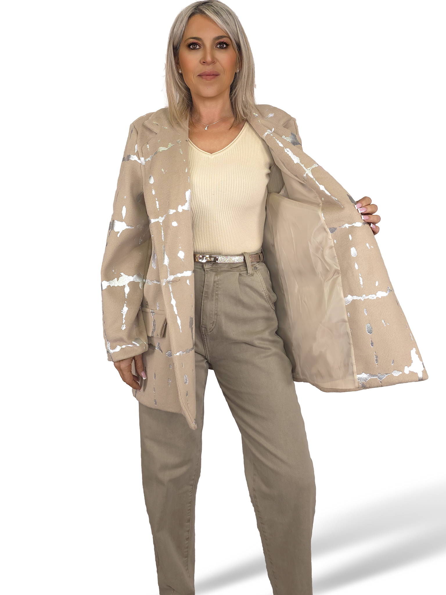 MAXI BLAZER FELPA METALIZADA JOT