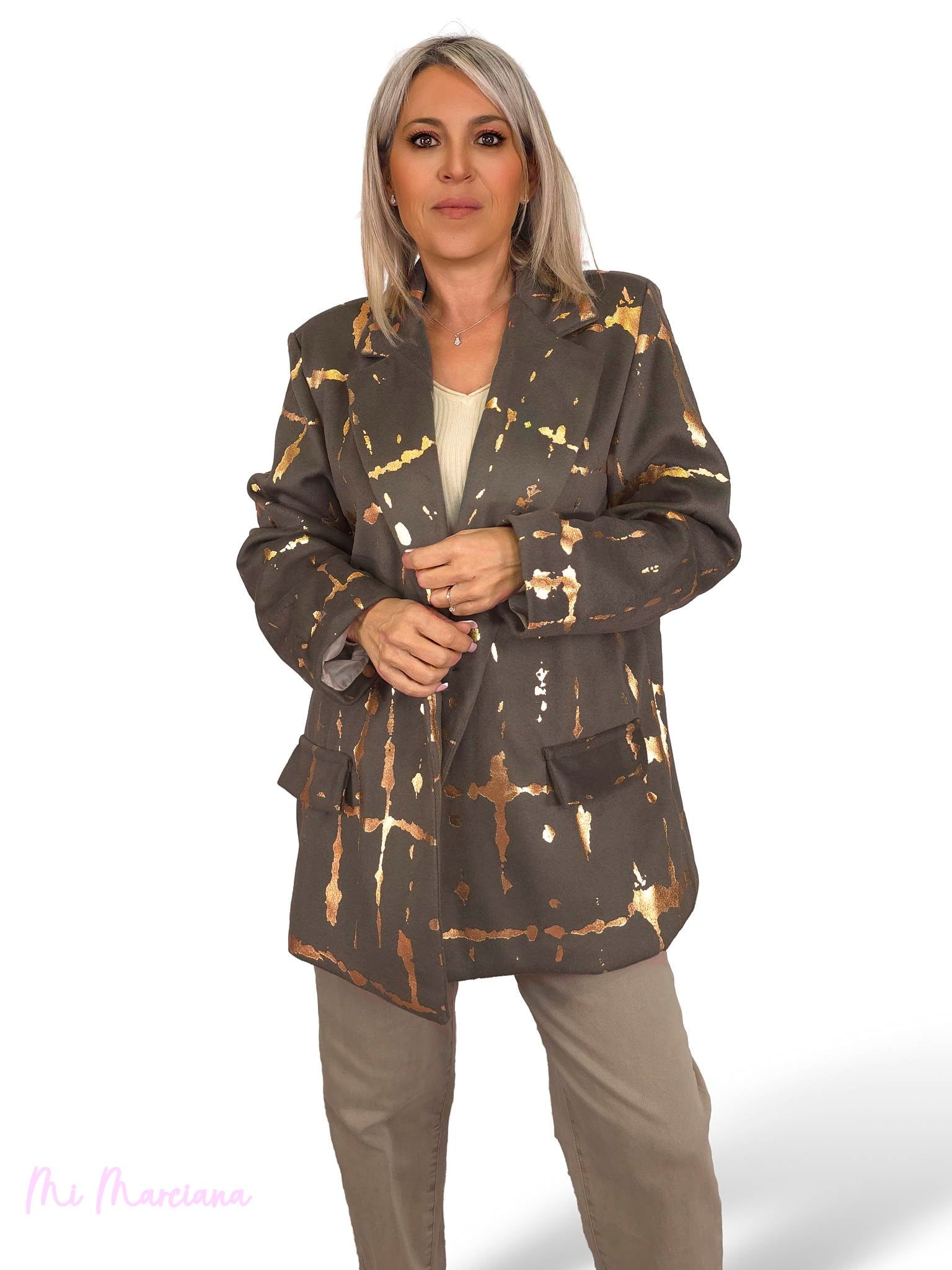 MAXI BLAZER FELPA METALIZADA JOT