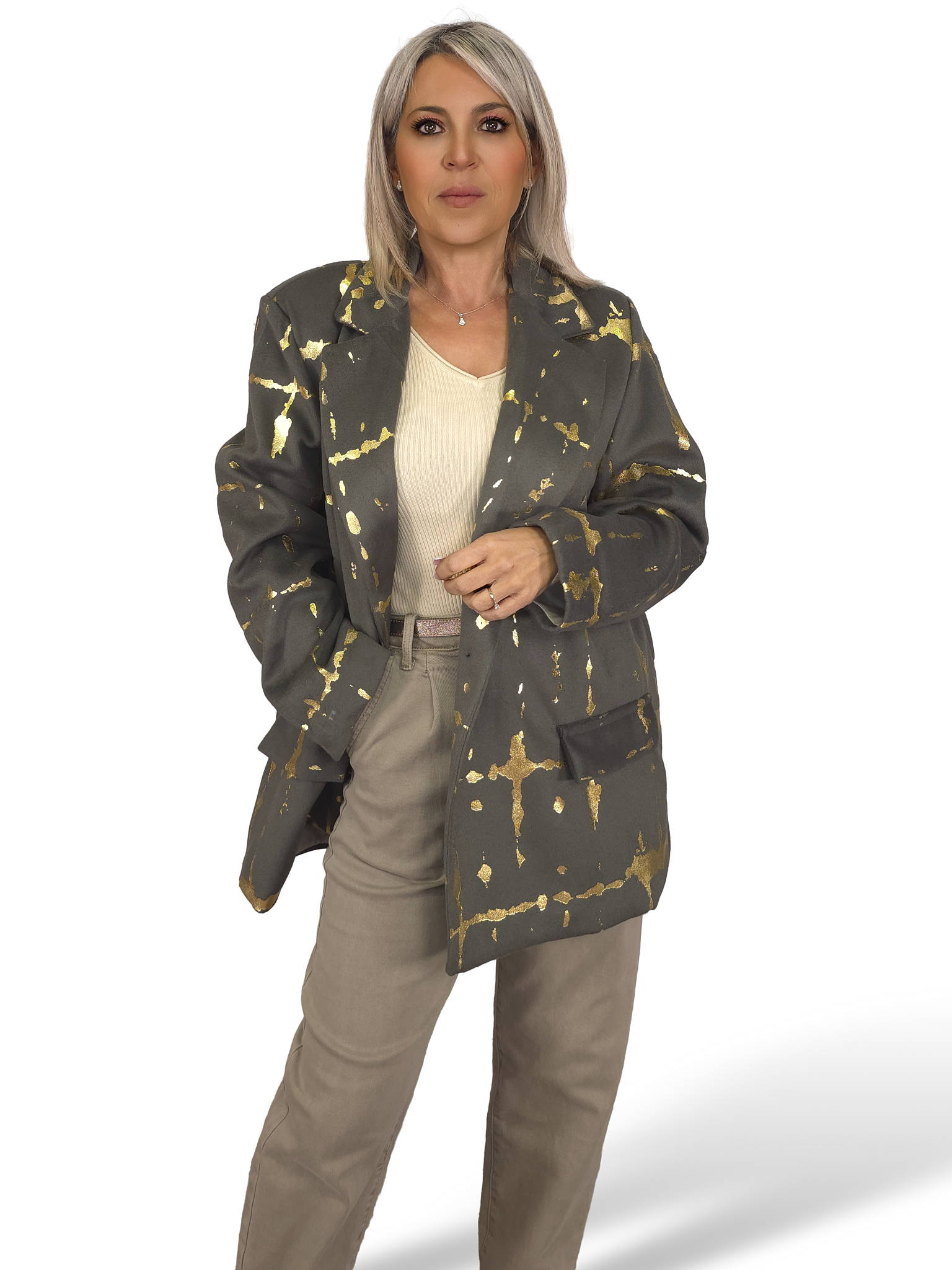 MAXI BLAZER FELPA METALIZADA JOT