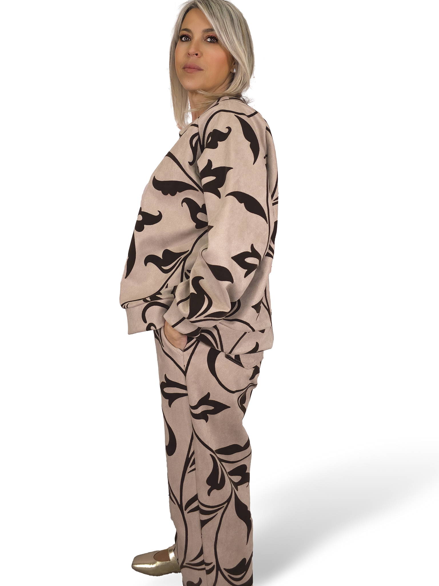 FLOCKED VELVET LEAF SET