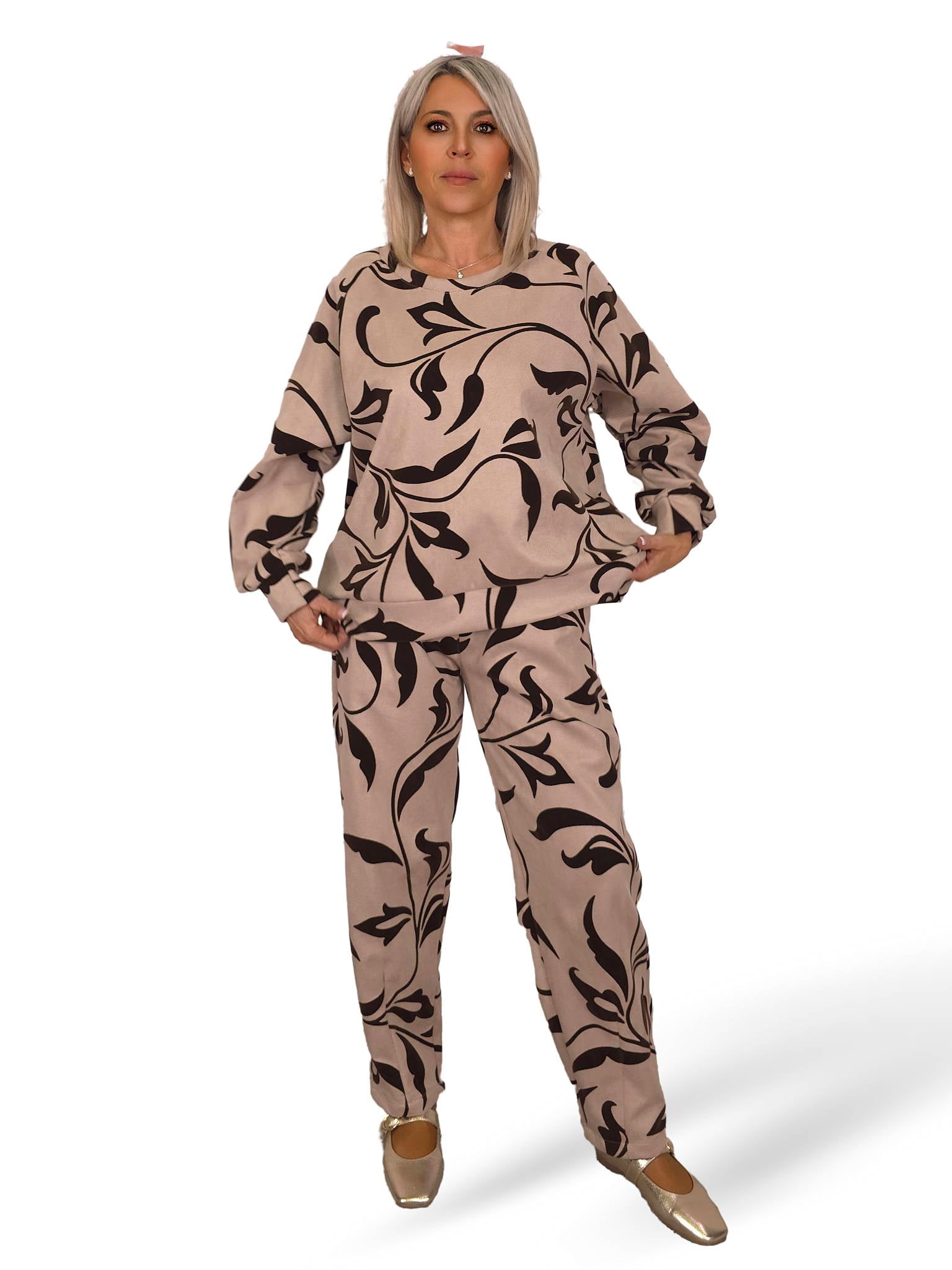 FLOCKED VELVET LEAF SET