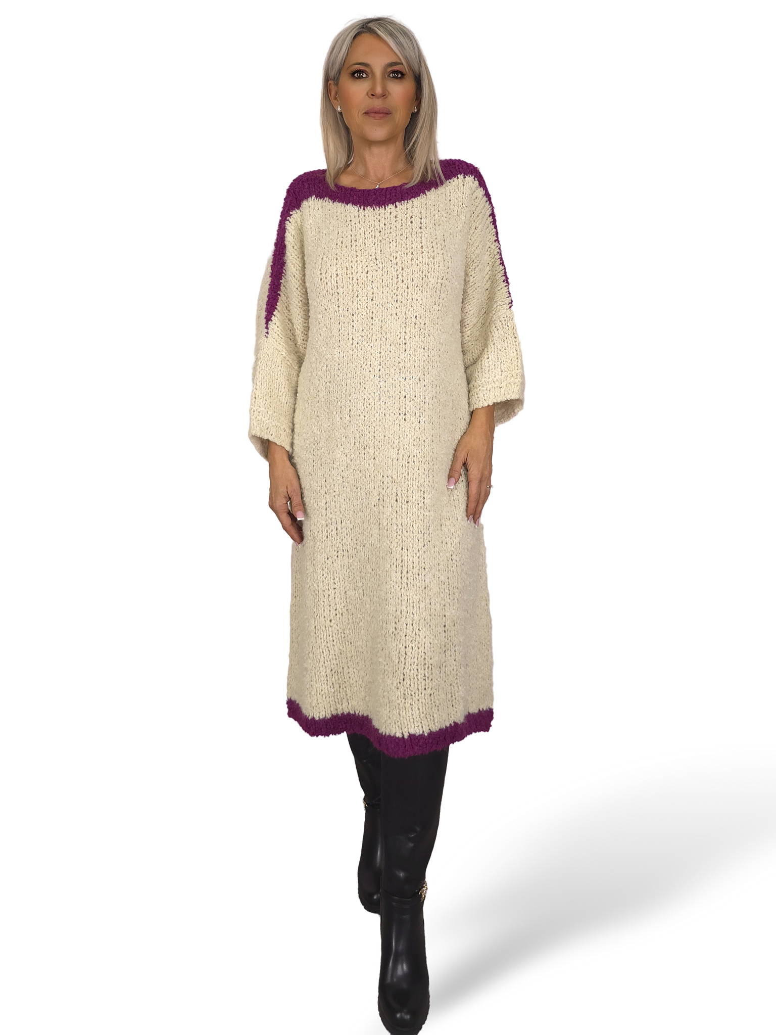 VESTIDO PUNTO GORDO BICOLOR JOT