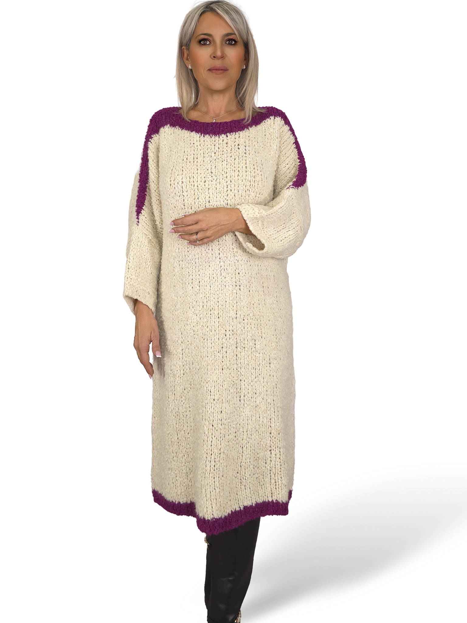 VESTIDO PUNTO GORDO BICOLOR JOT