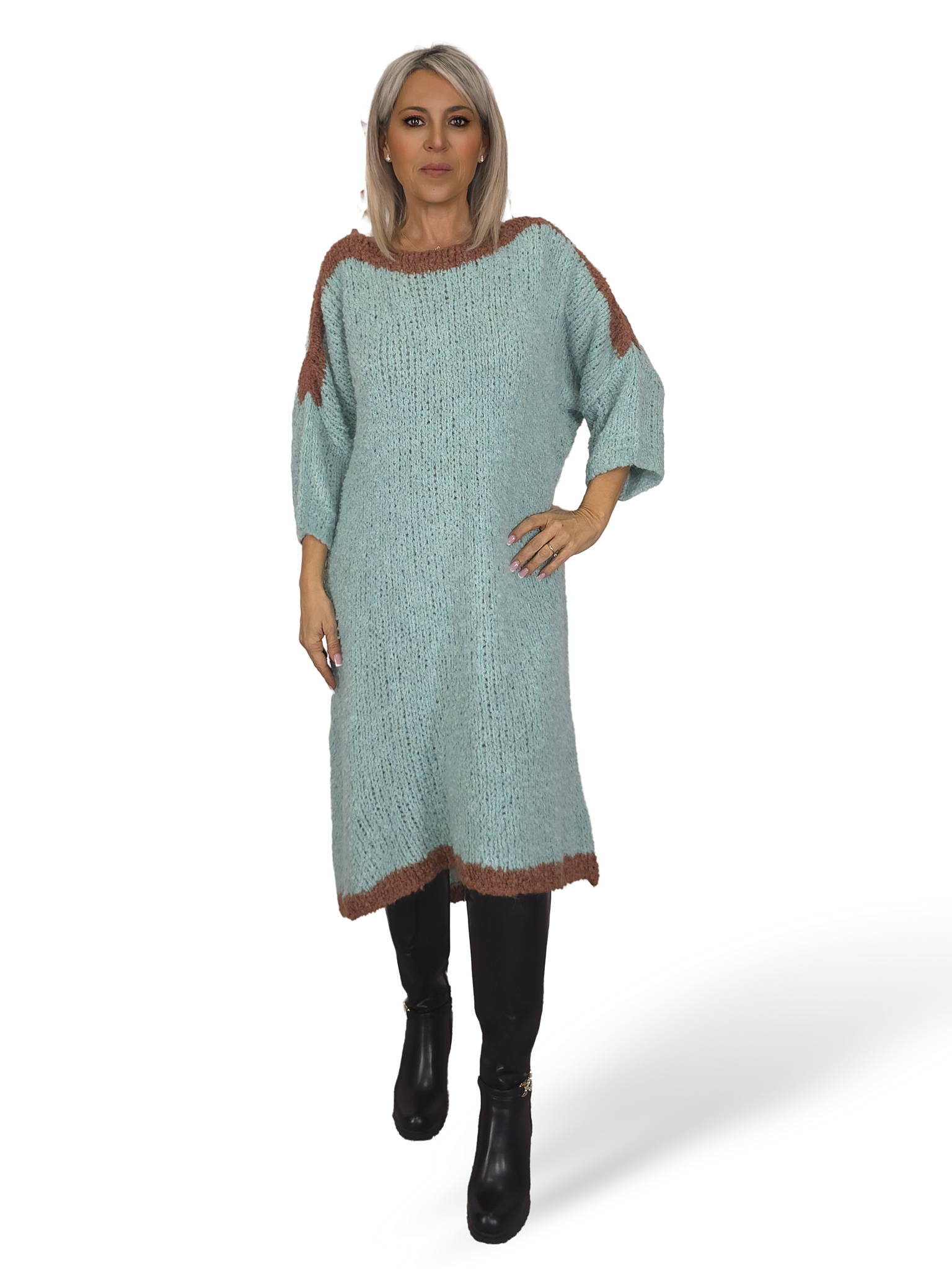 VESTIDO PUNTO GORDO BICOLOR JOT