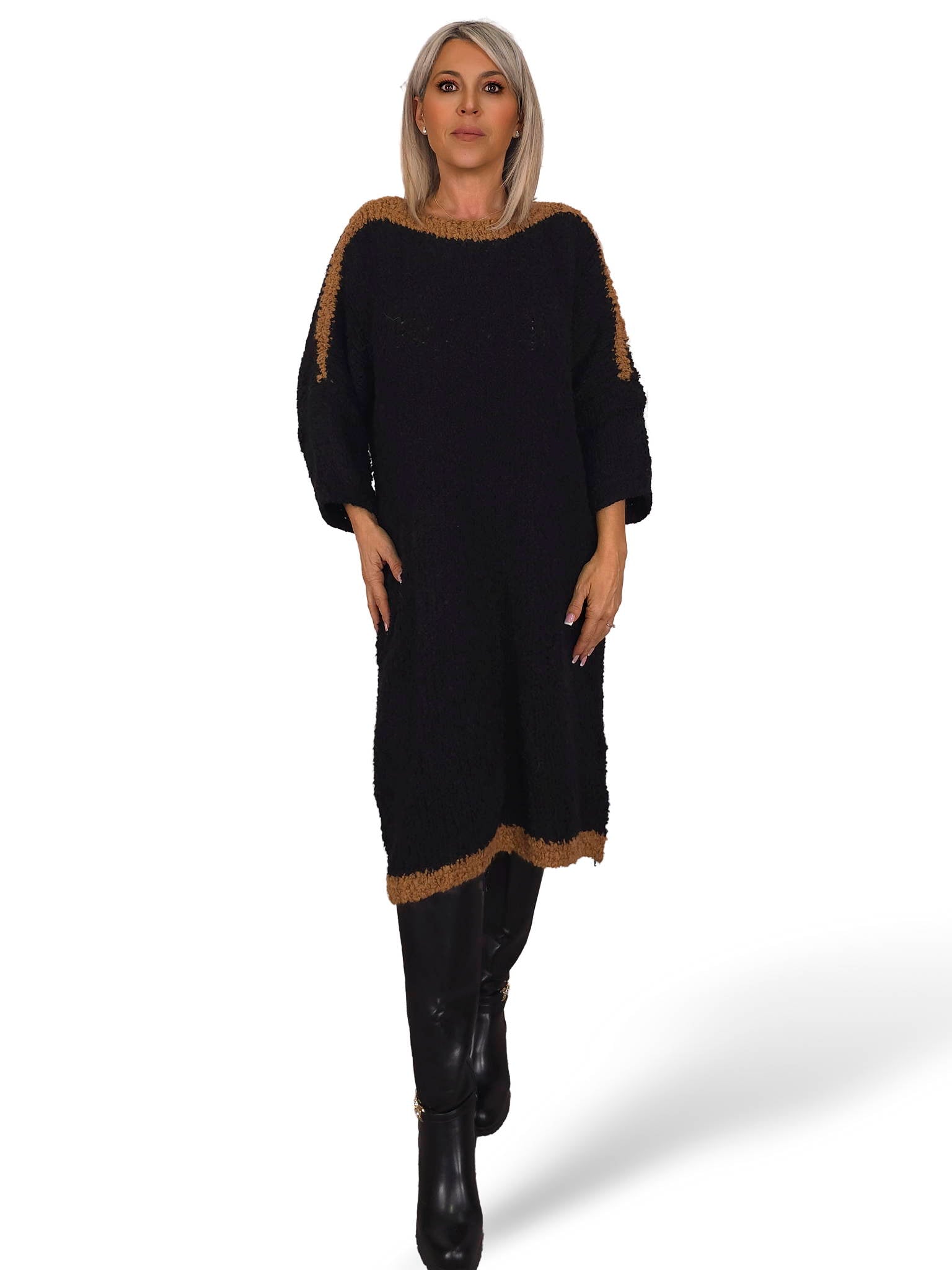 VESTIDO PUNTO GORDO BICOLOR JOT